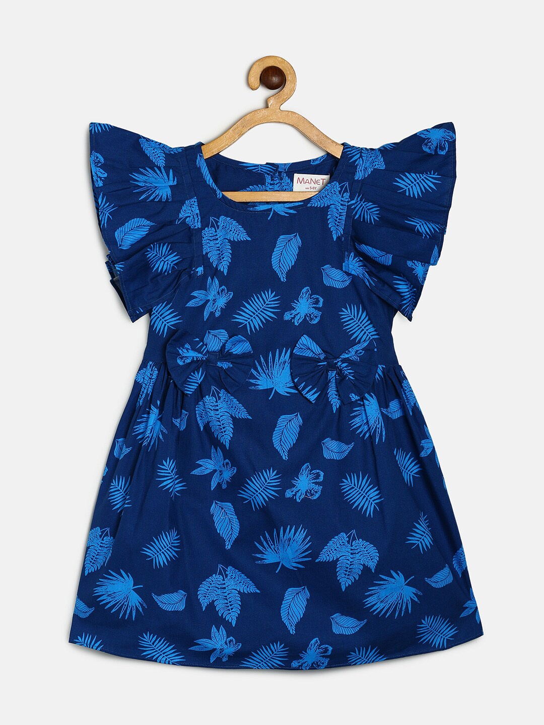 

MANET Blue Floral Ethnic Dress