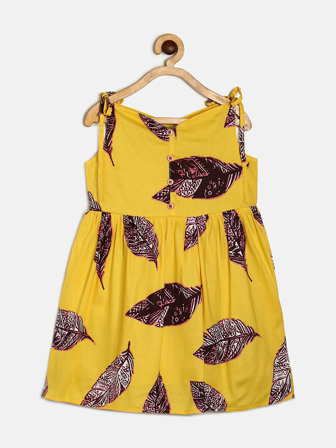 

MANET Yellow & Brown Floral Dress