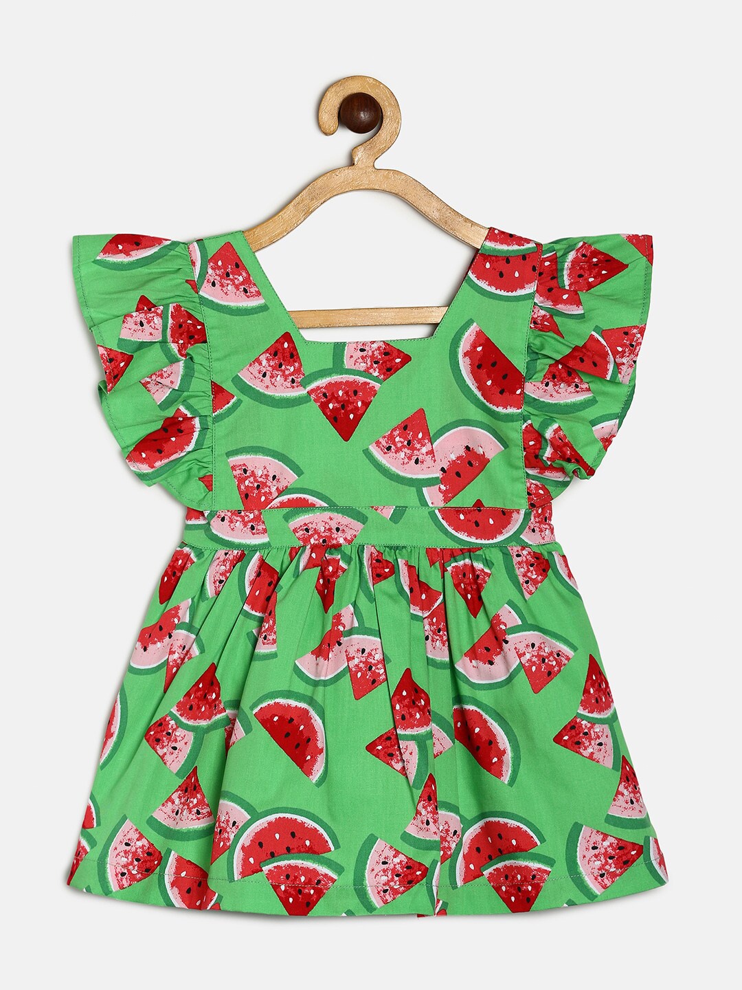 

MANET Green & Red Floral Dress