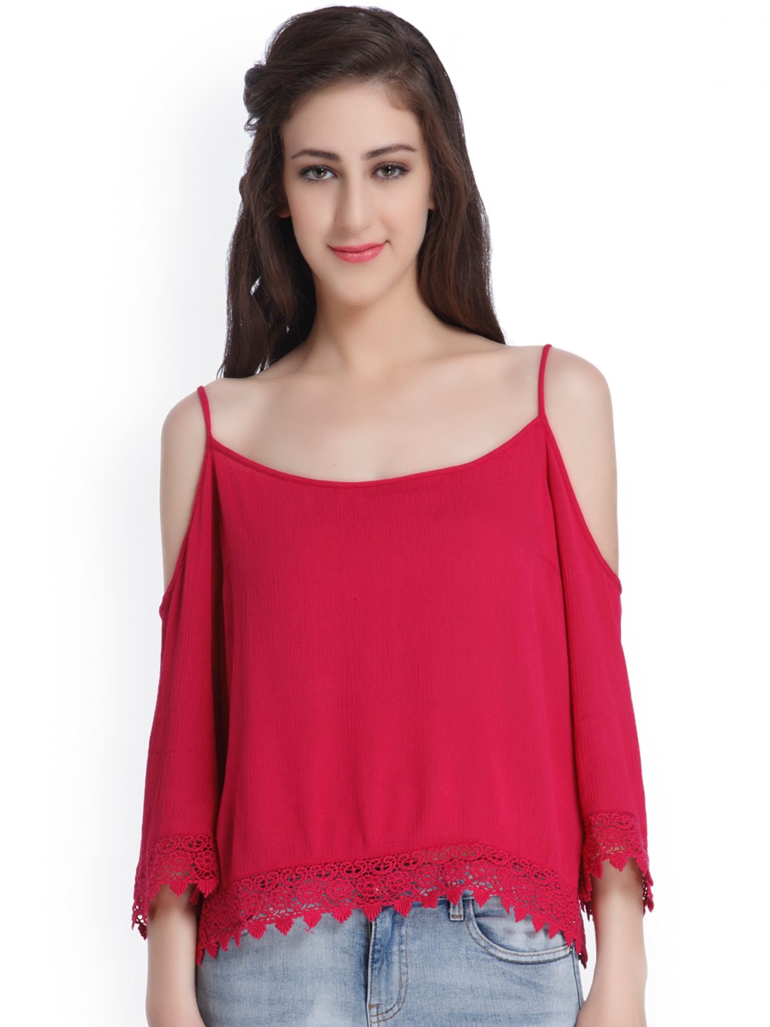 

ONLY Women Pink Solid Top