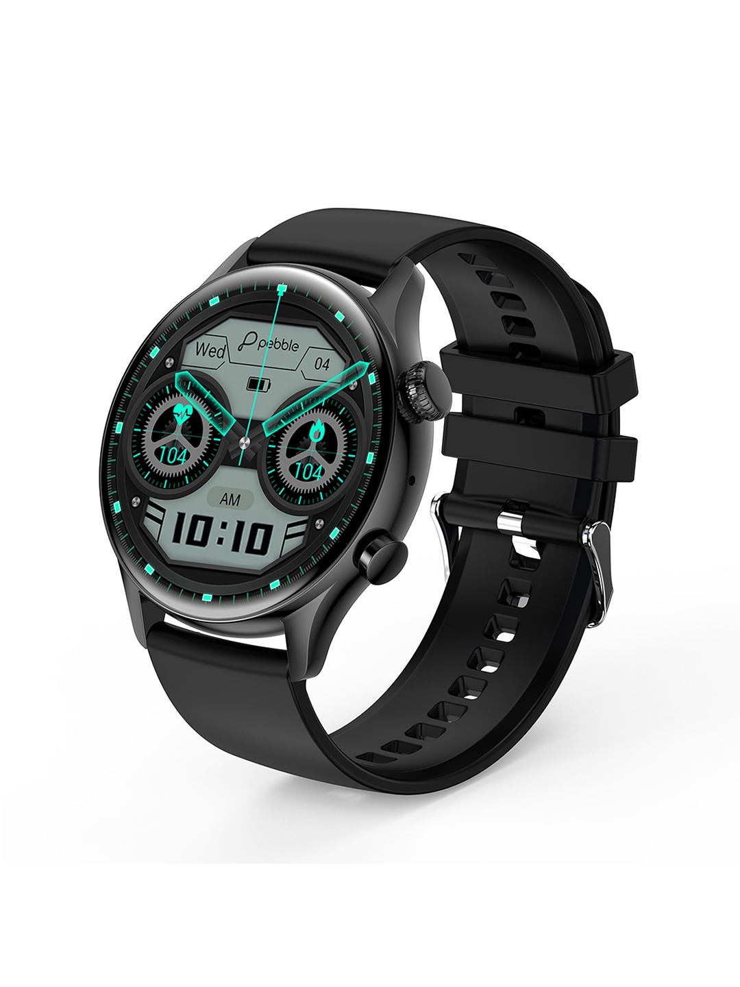

pebble Cosmos luxe 1.36" AMOLED Display BT Calling Smartwatch - Jet Black