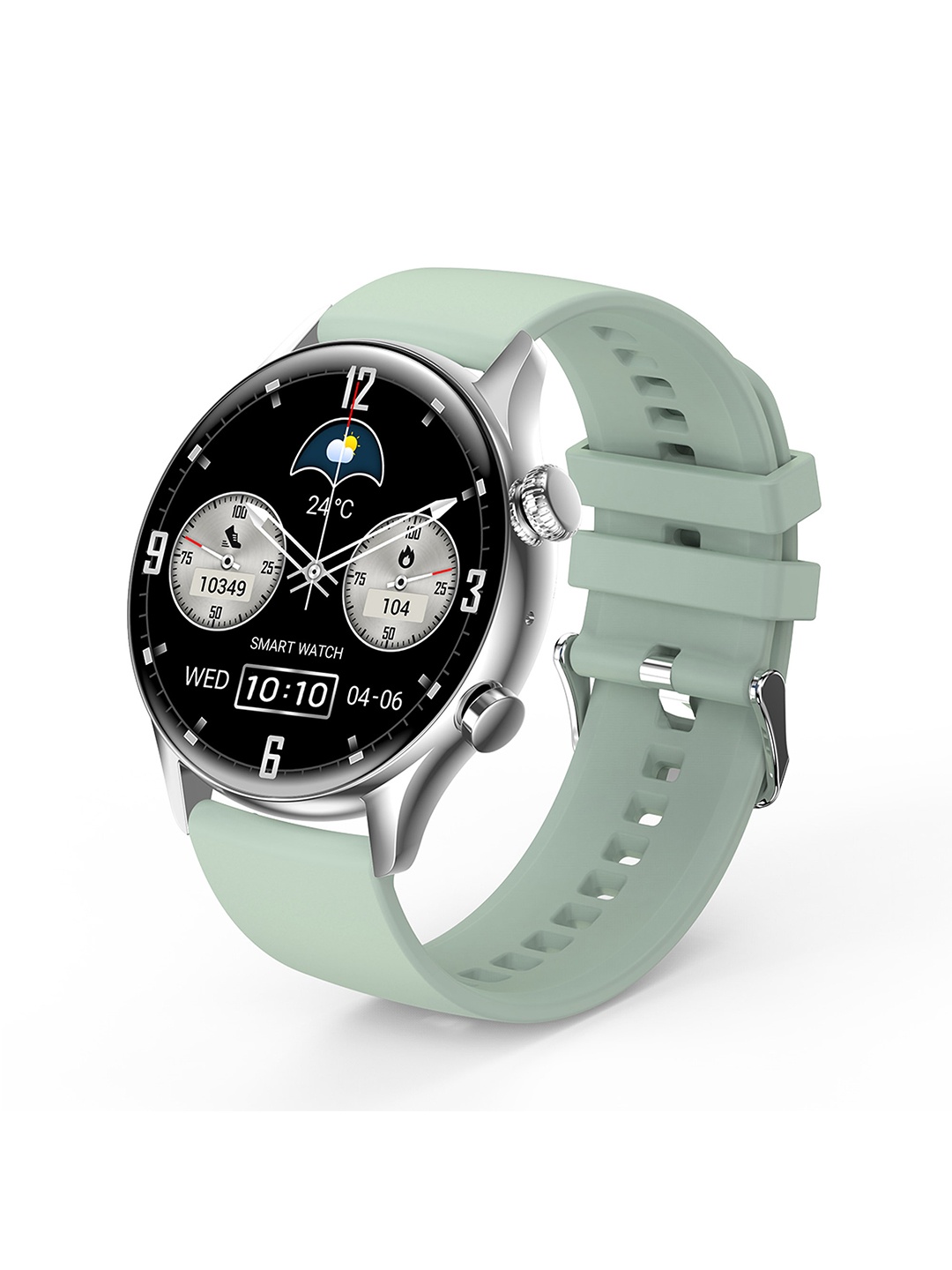 

pebble Cosmos luxe 1.36" AMOLED Display BT Calling Smartwatch - Minty Green