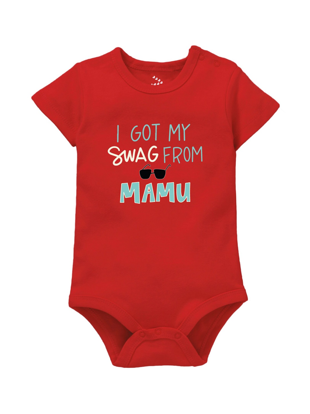 

Zeezeezoo Baby Infant Red Swaag From Mamu Printed Cotton Bodysuit