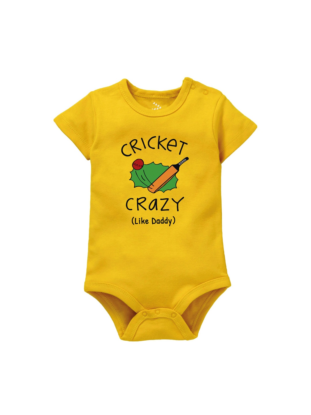 

Zeezeezoo Infants Cricket Printed Pure Cotton Bodysuit, Yellow