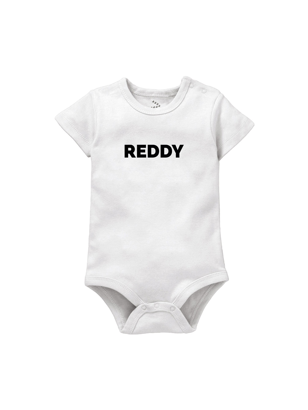 

Zeezeezoo Infants White & Black Printed Cotton Reddy Family Name Bodysuit