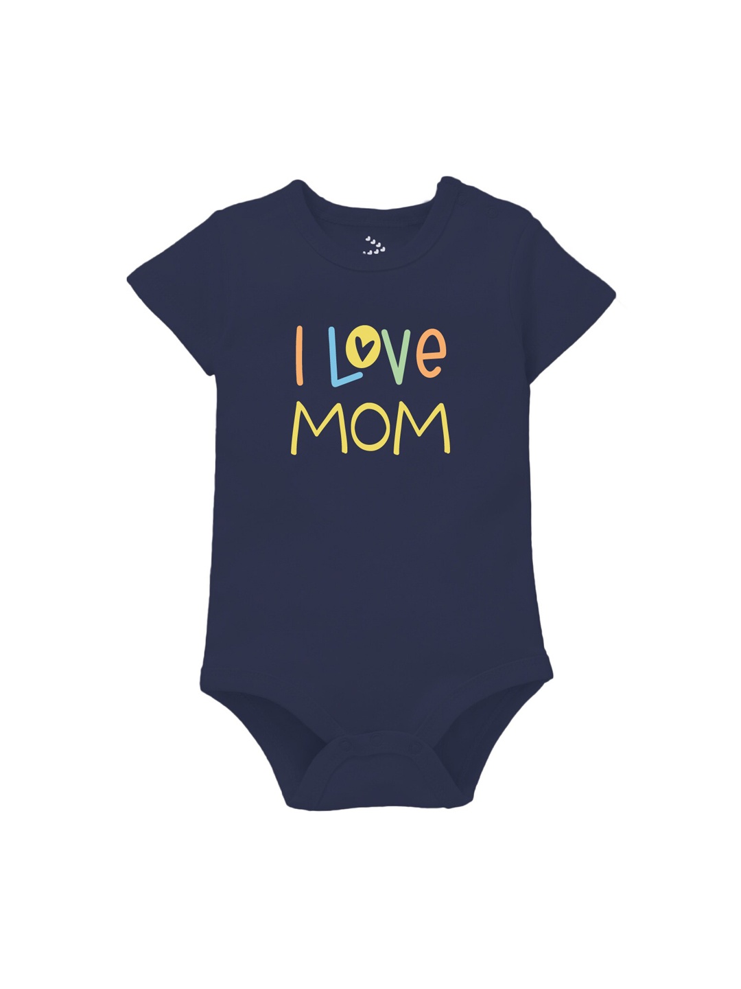 

Zeezeezoo Infant Navy Blue I love MOM Printed Cotton Bodysuit