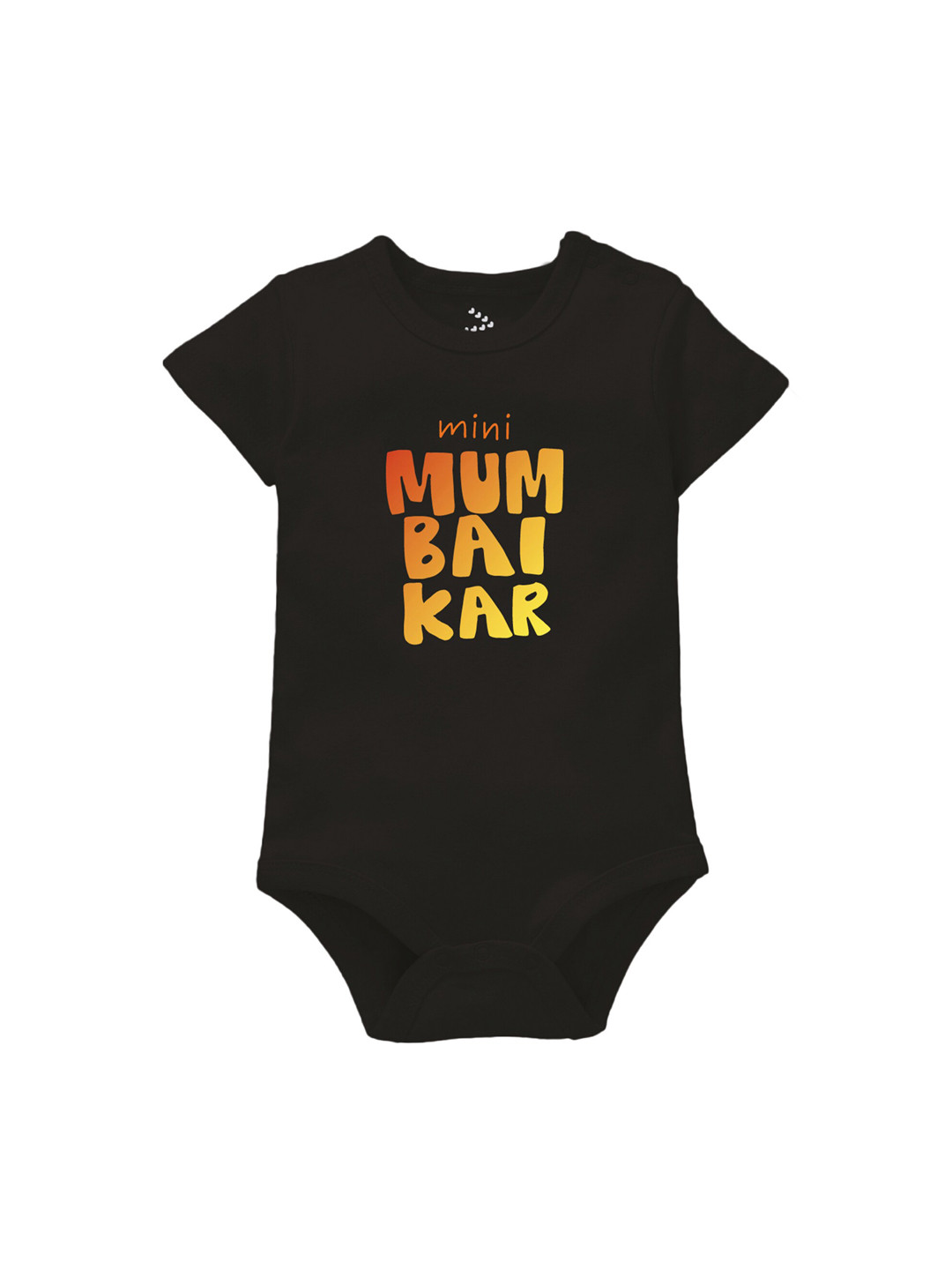 

Zeezeezoo Infant MumbaiKar Printed Cotton Bodysuit, Black