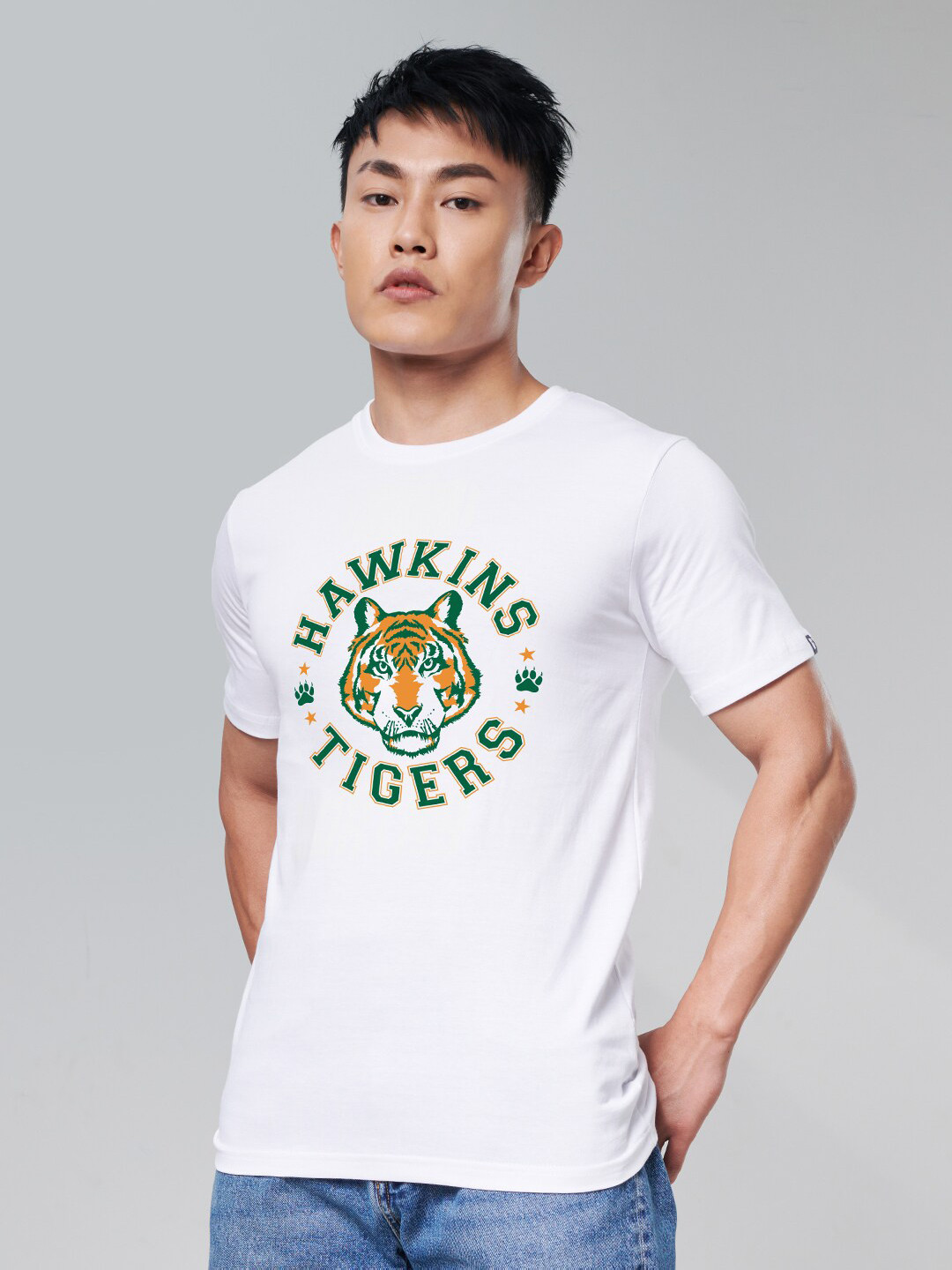 

The Souled Store Men White Hawkins Tigers Printed T-shirt