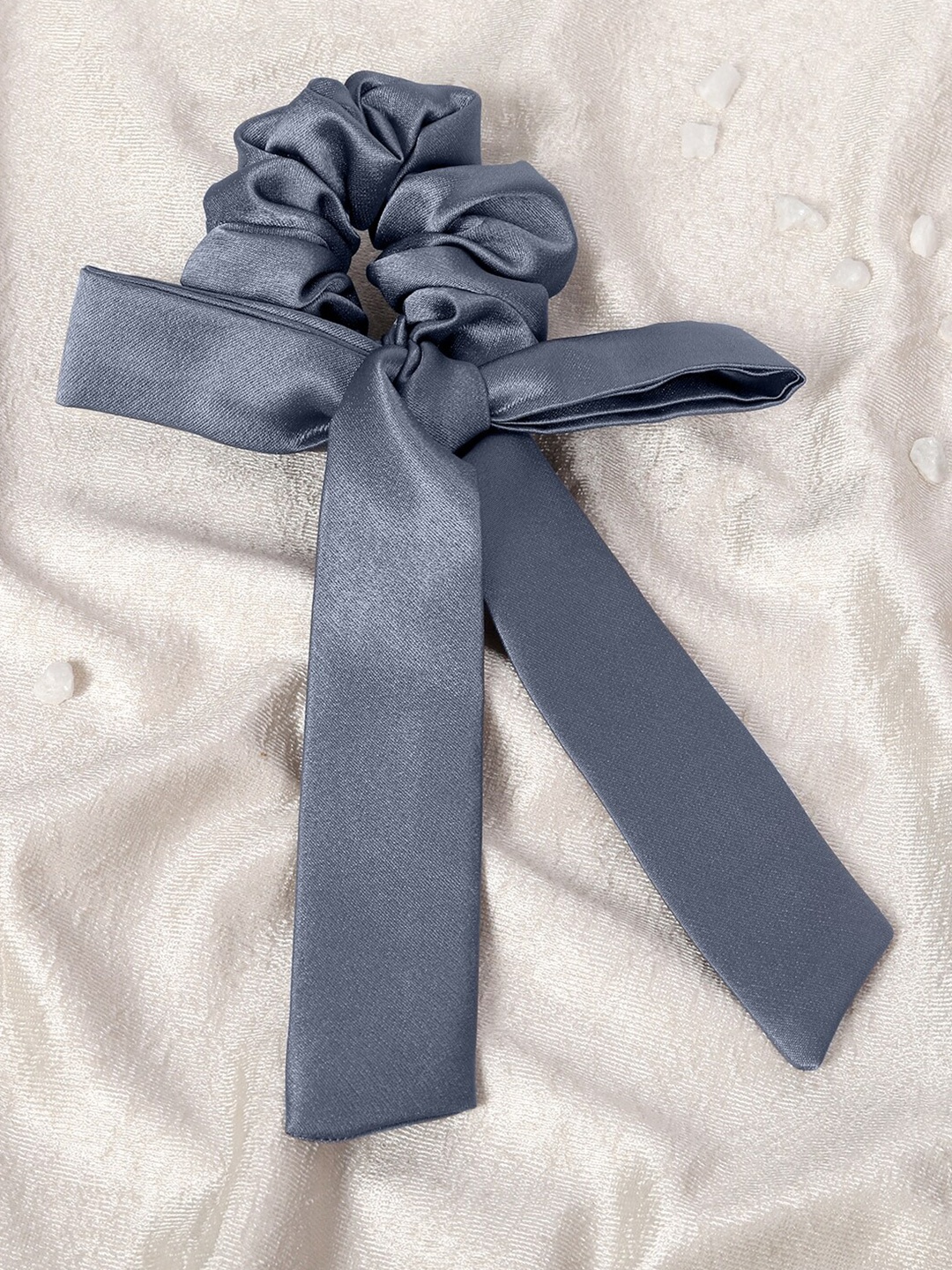 

Mueras Women Magnetic Blue Satin Hair Ribbon Scrunchie