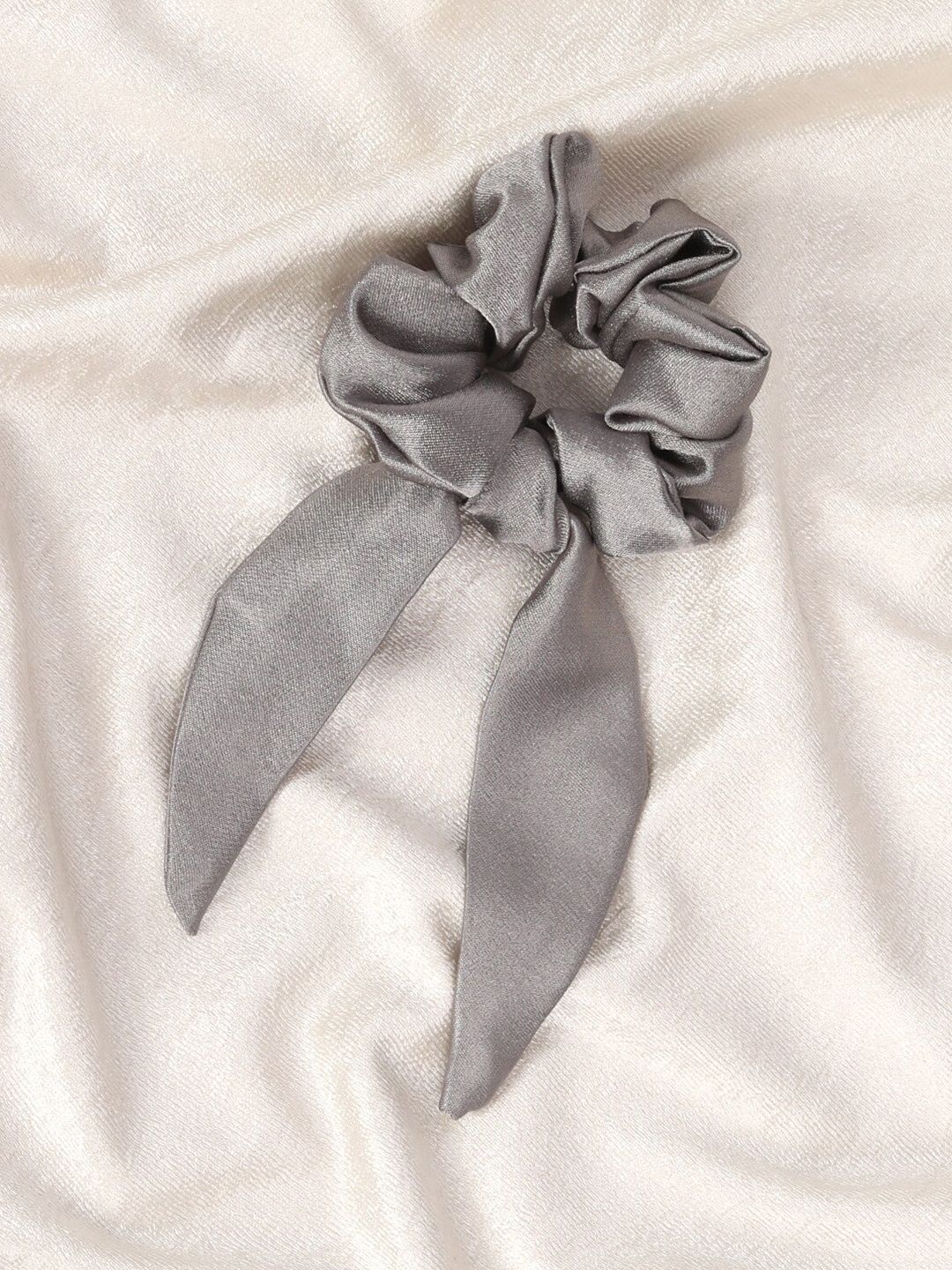 

Mueras Women Grey Long Tail Satin Scrunchie