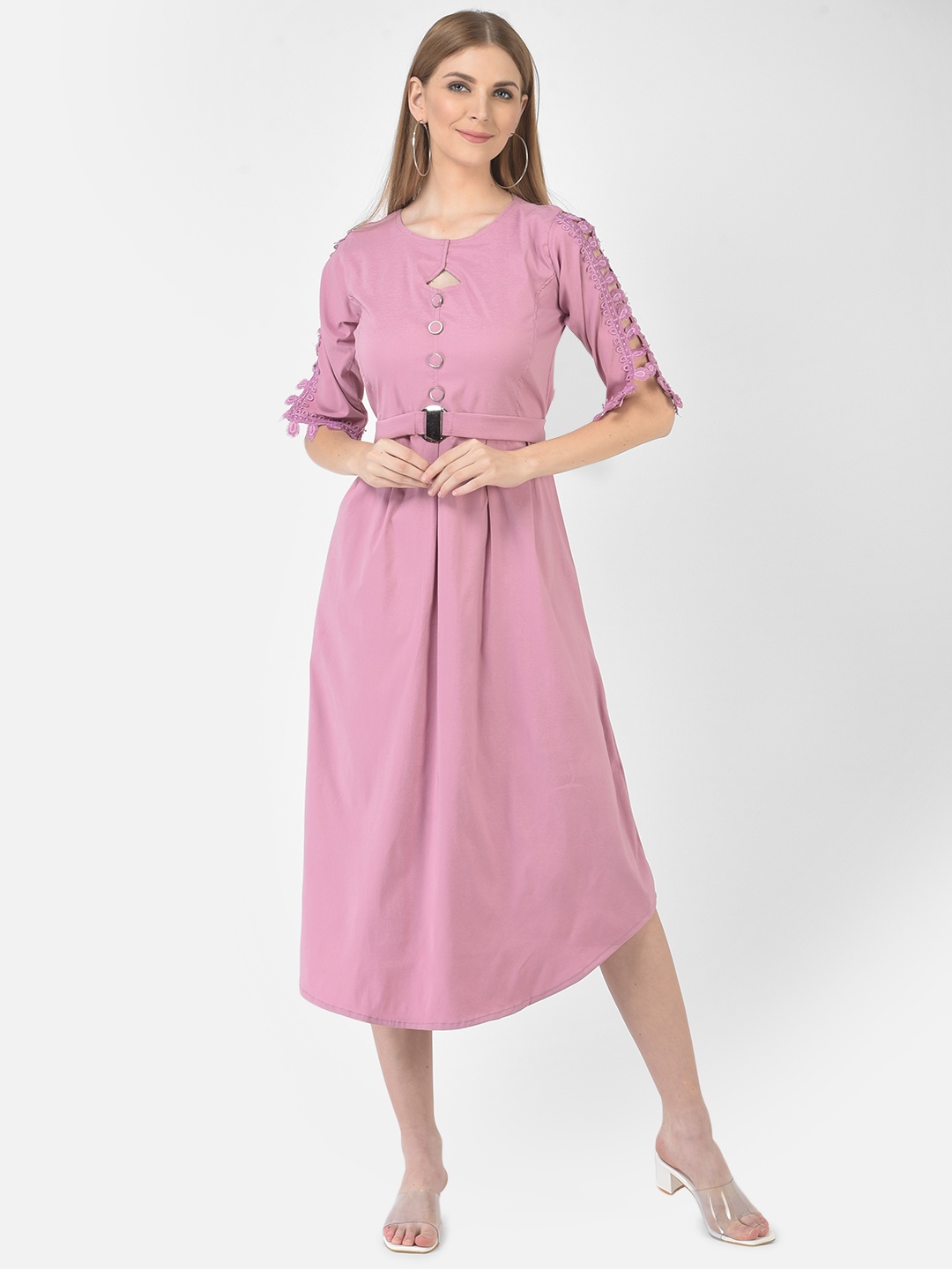 

FNOCKS Pink Cotton Lycra Dress