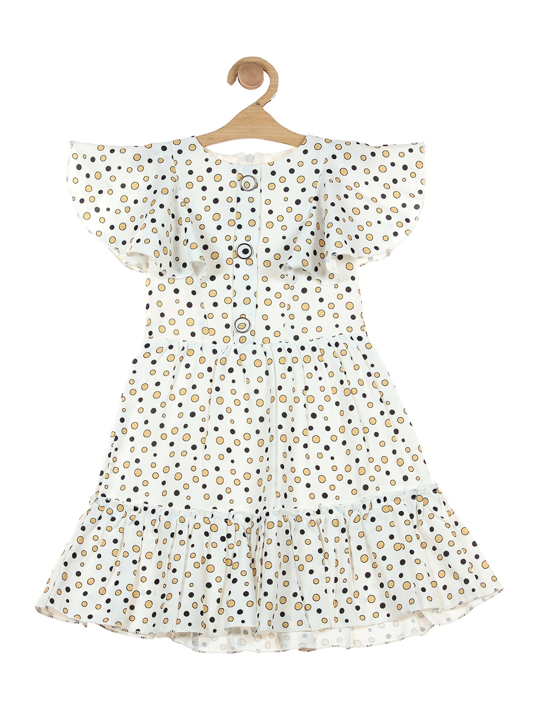 

Lil Lollipop Girls White Geometric Printed Fit & Flare Dress