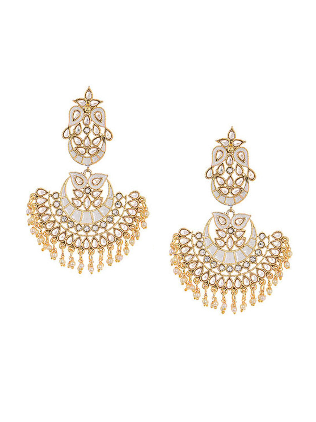 

Bamboo Tree Jewels Gold-Plated Classic Chandbali Earrings