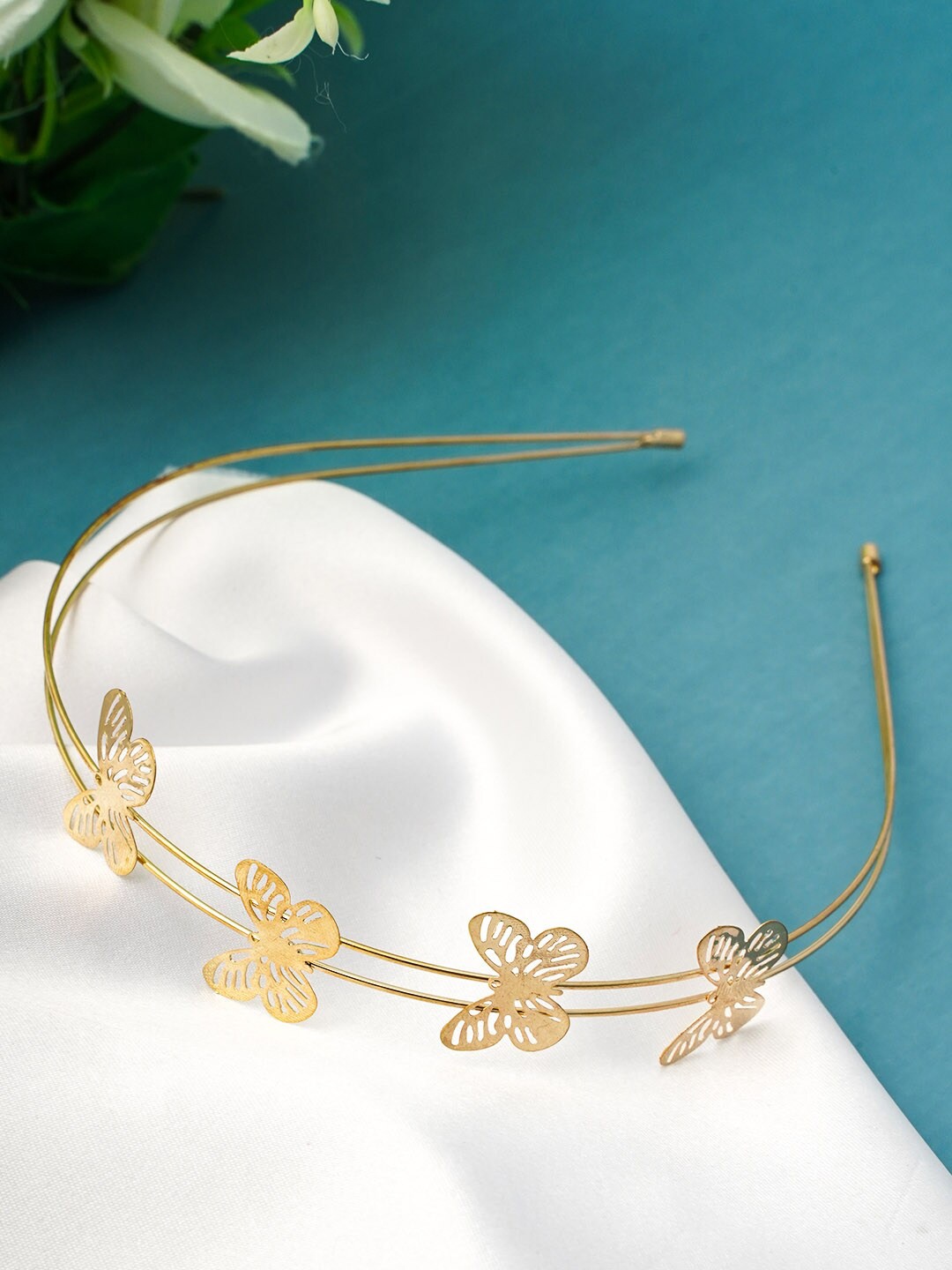 

Ferosh Women Gold-Toned Butterfly Hairband