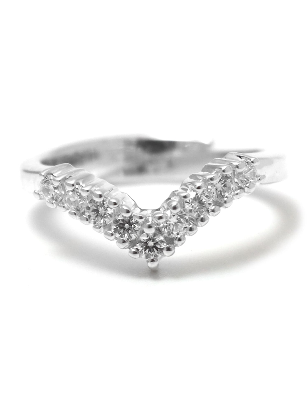 

HIFLYER JEWELS Women White & Silver-Toned 925 Sterling Silver Ring