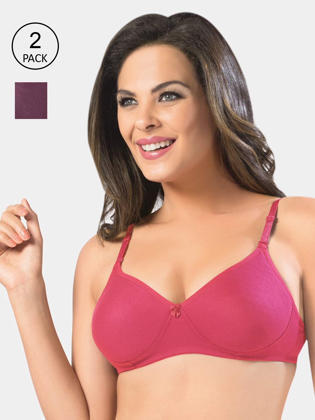 

Sonari Magenta & Violet double layered women's Bra