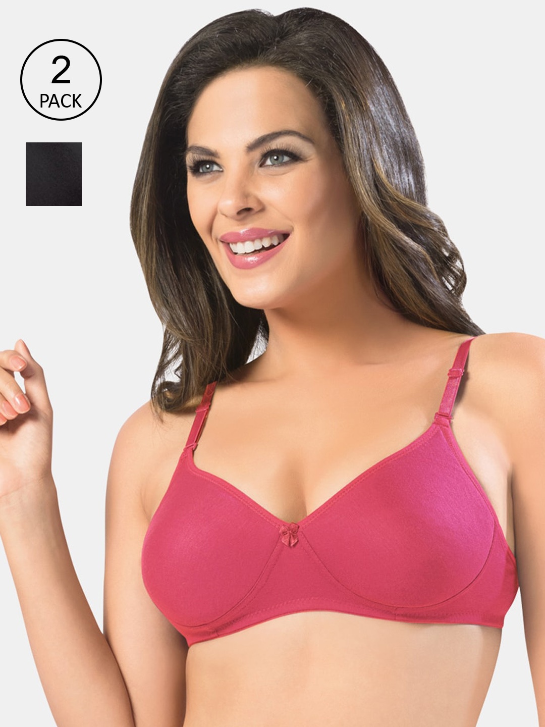 

Sonari Black & Pink Set of 2 Non Padded Bra