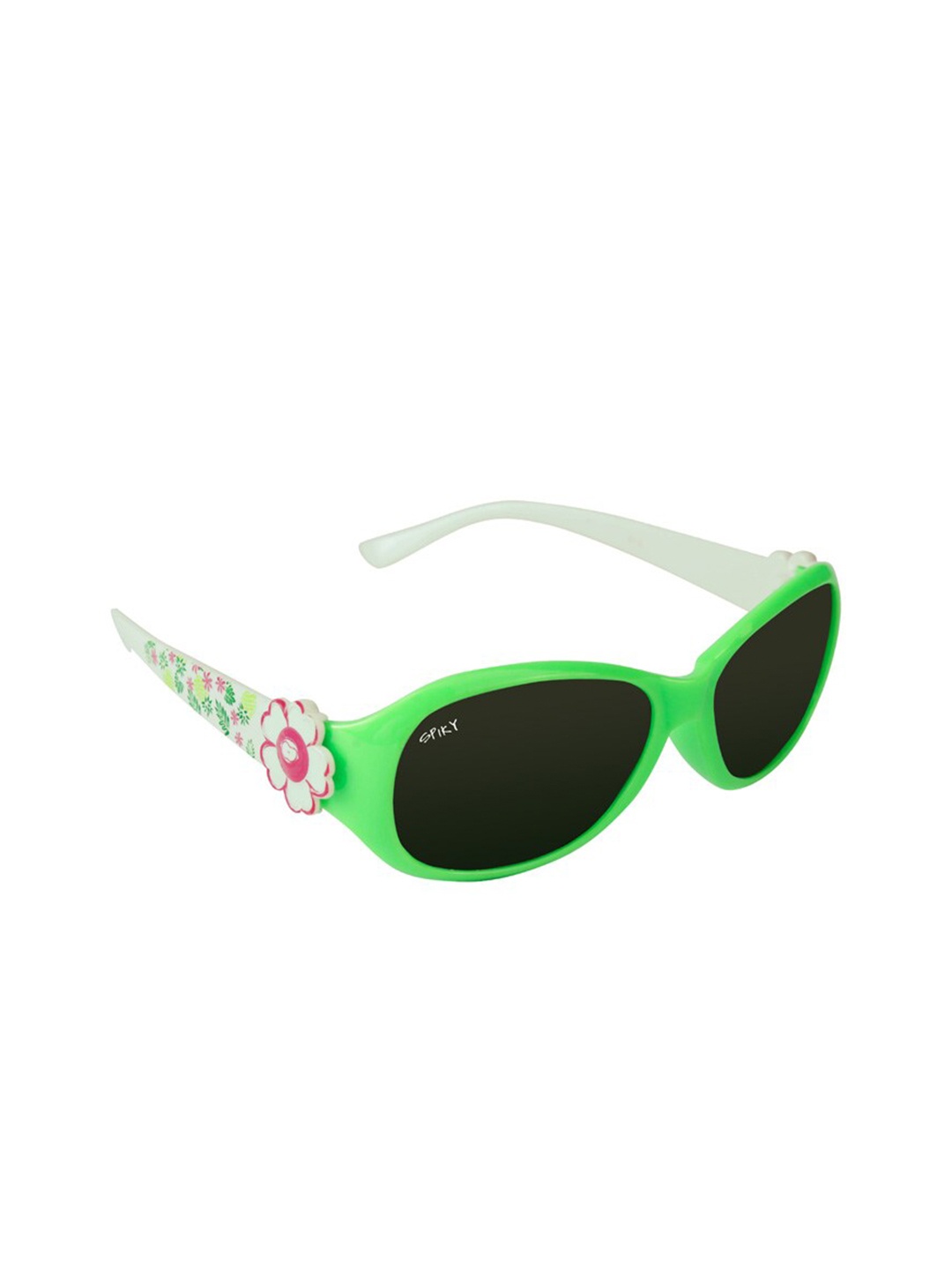 

Spiky Unisex Kids Black Lens & Green Oval Sunglasses with Polarised Lens