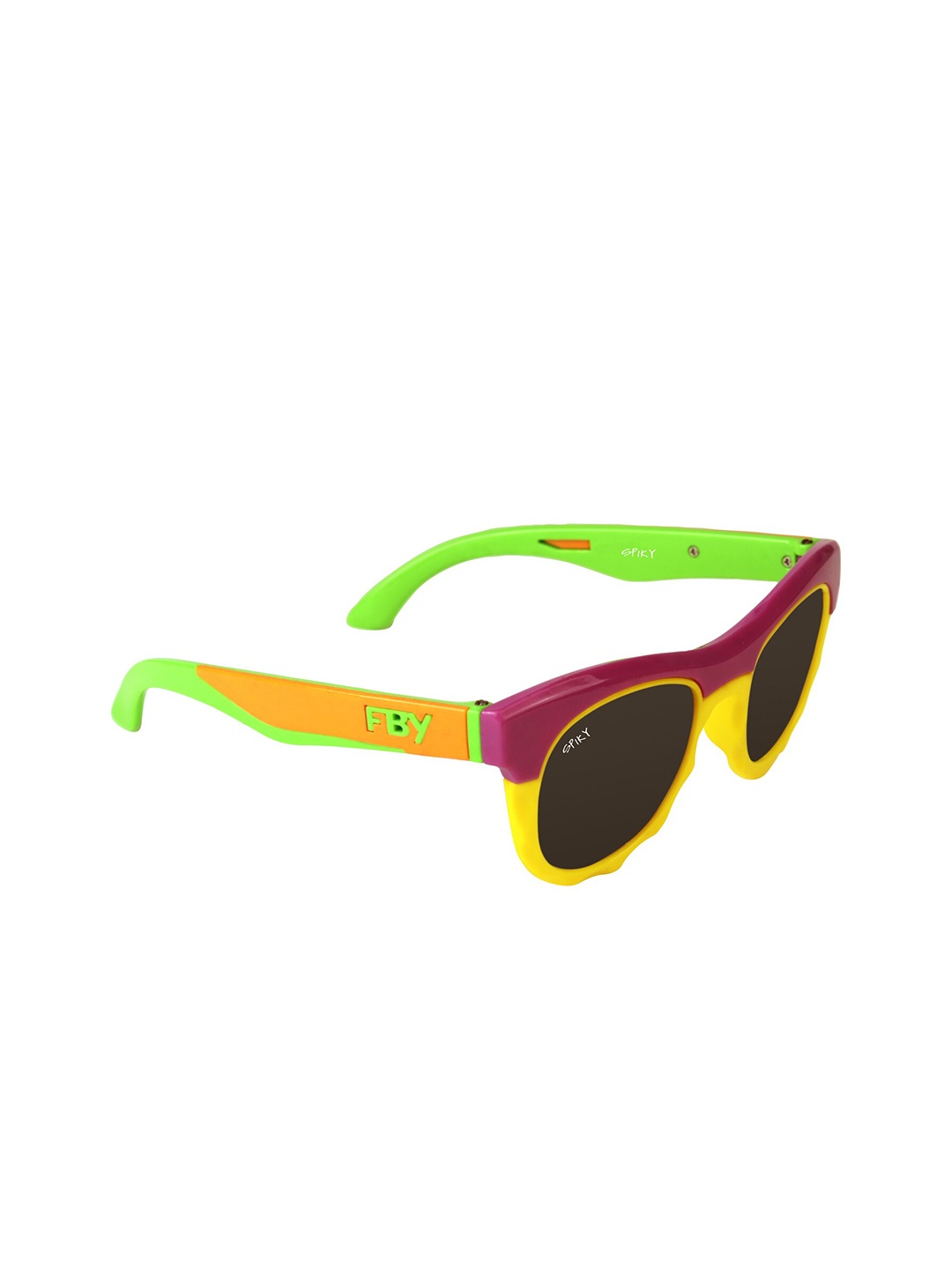 

Spiky Unisex Kids Grey Lens & Purple Oval Sunglasses With Polarised Lens, Violet