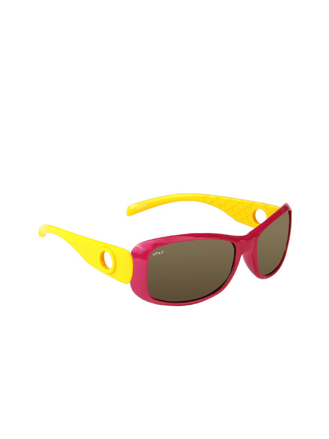 

Spiky Unisex Kids Grey Lens & Pink Rectangle Sunglasses with Polarised Lens-Zp013_Pink_Ylw