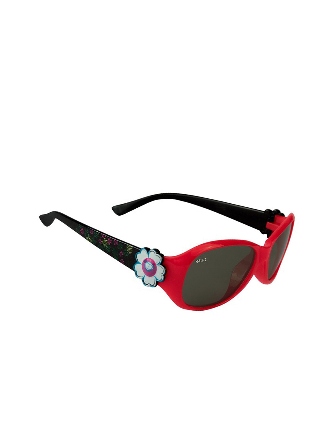 

Spiky Unisex Kids Black Lens & Red Rectangle Sunglasses with Polarised Lens