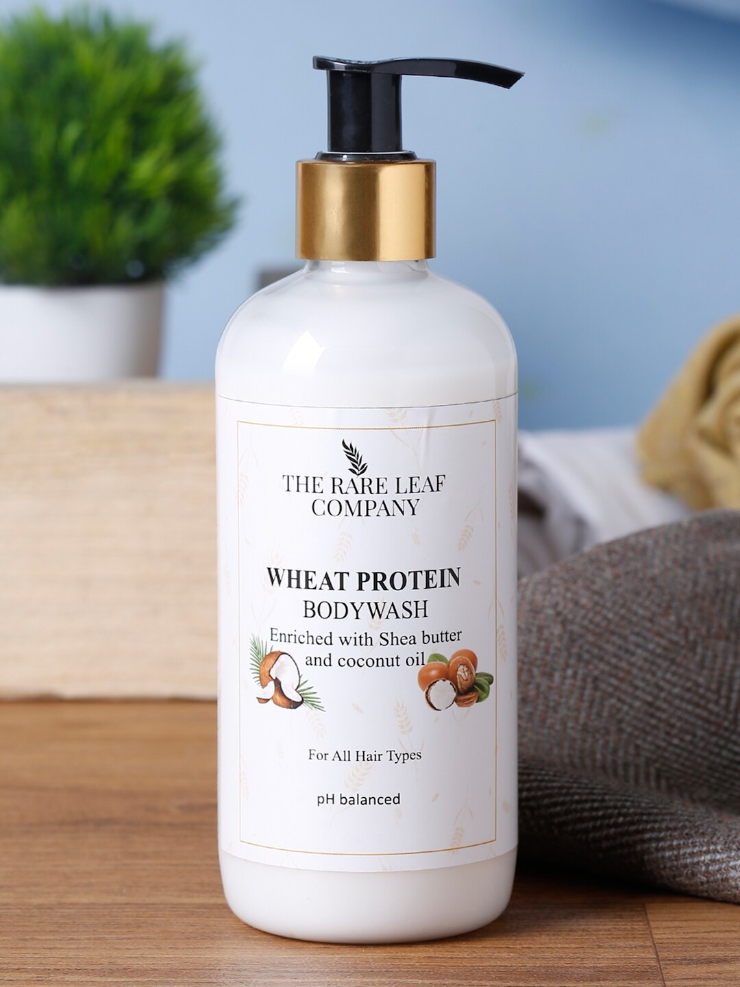 

THE RARE LEAF COMPANY Wheat Protein Body Wash Shower Gel 300ml, White