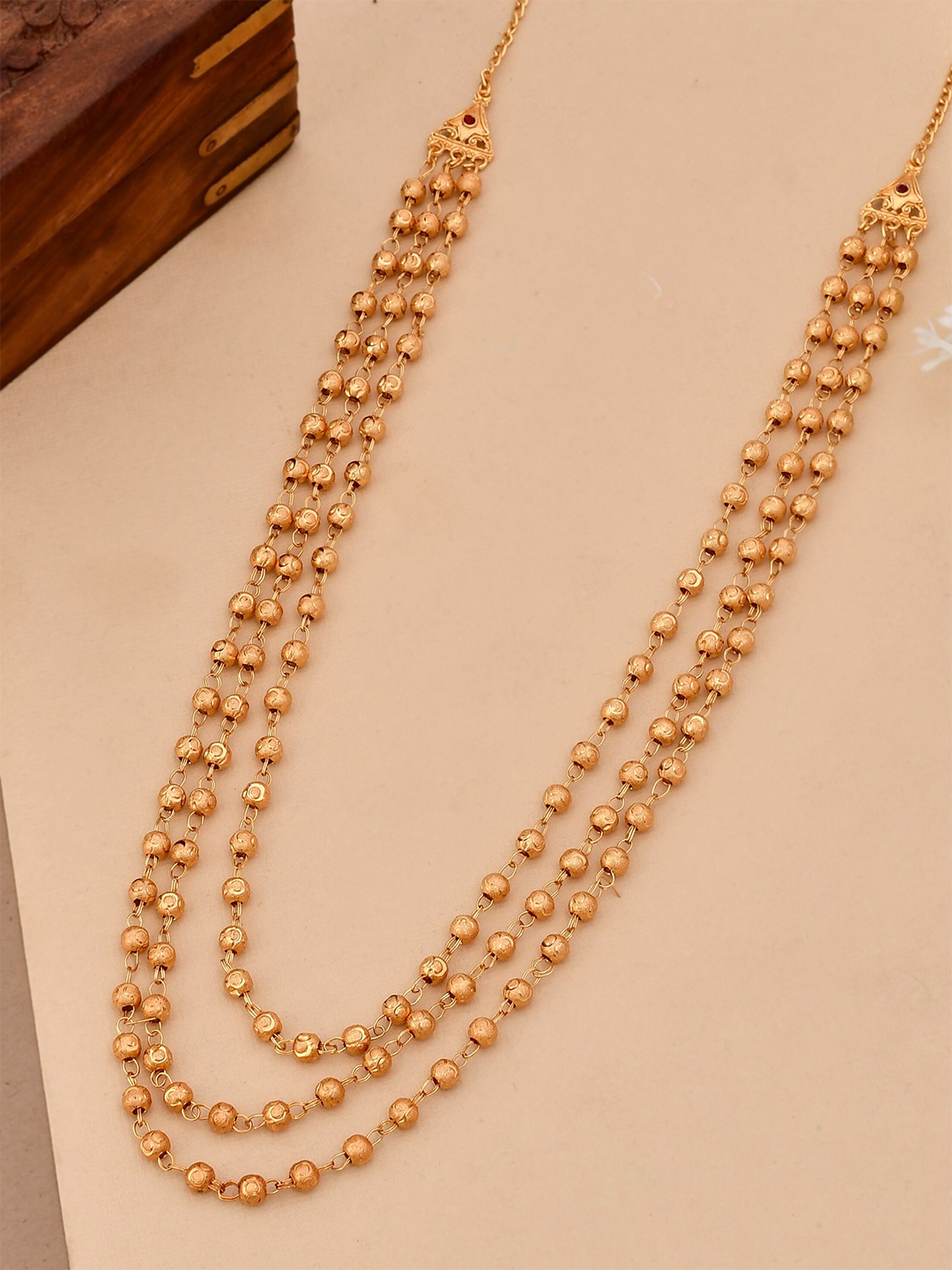 

Silvermerc Designs Unisex Gold-Toned Brass Gold-Plated Layered Necklace
