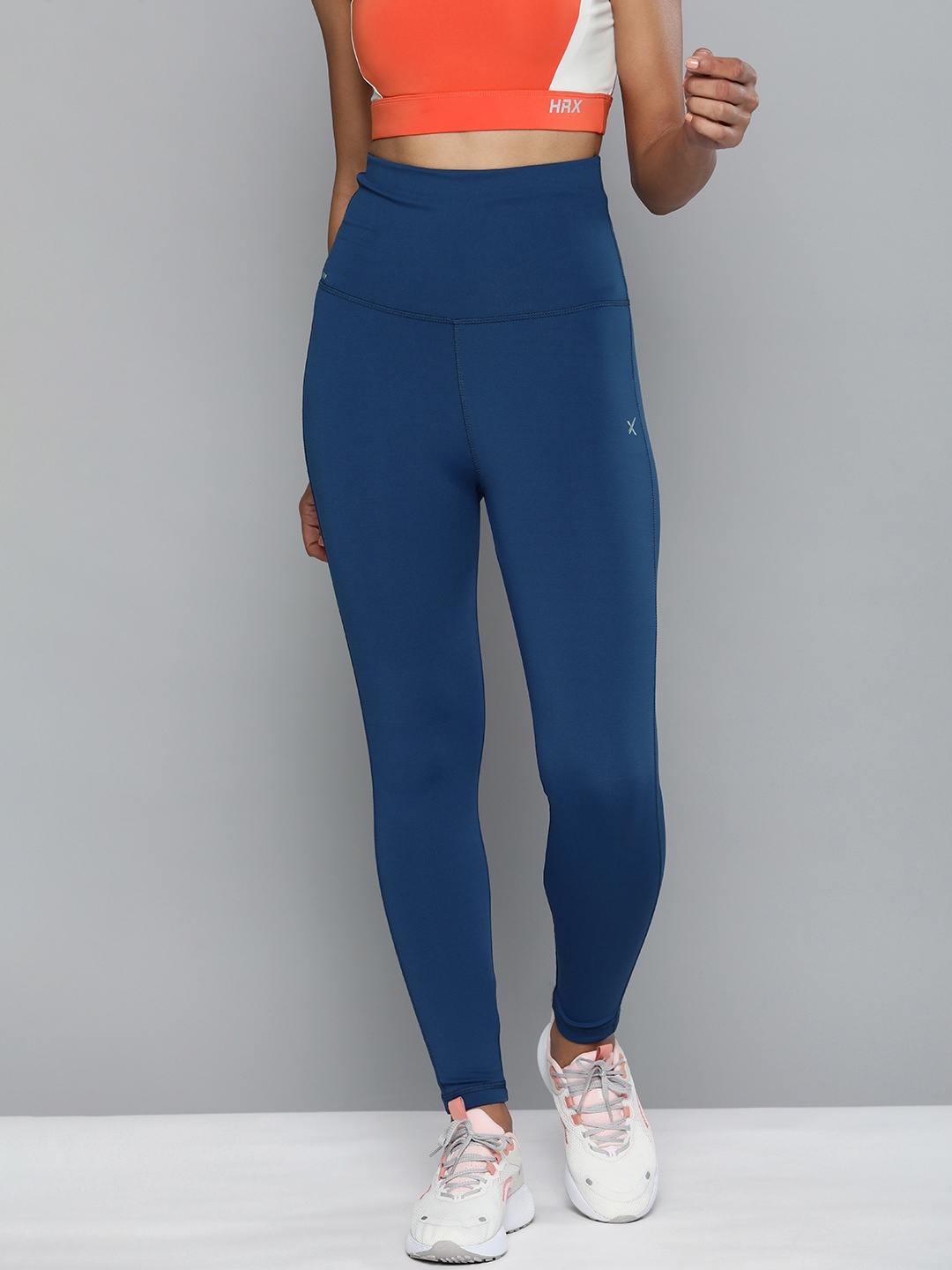 

HRX by Hrithik Roshan Women Teal Blue Solid Running Tights