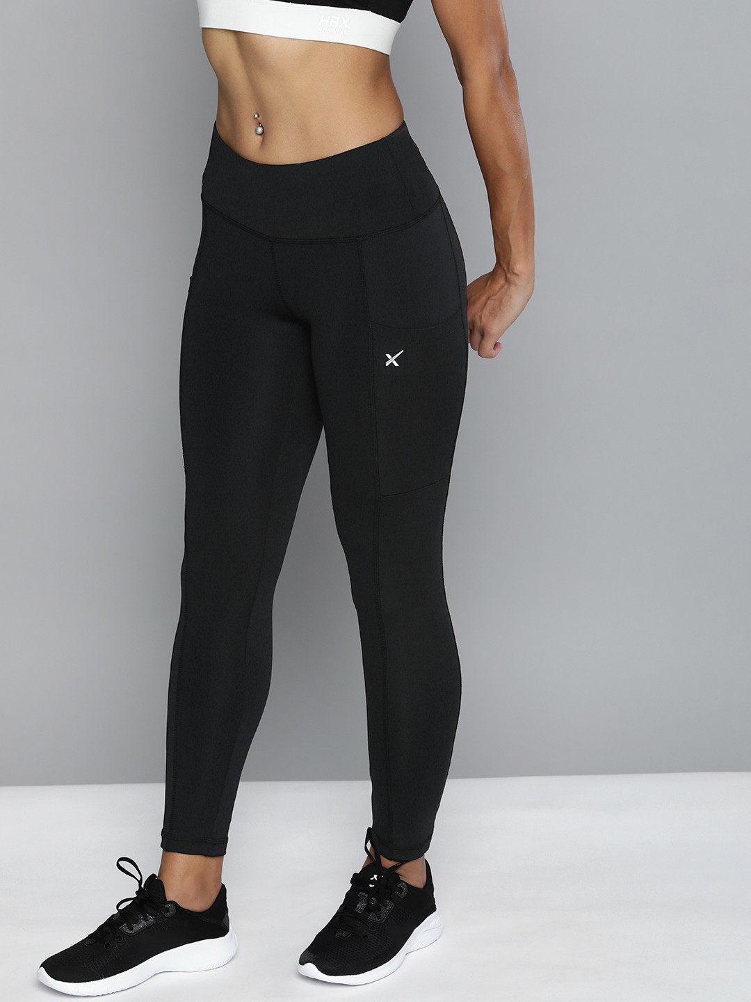 

HRX by Hrithik Roshan Women Black Solid Running Rapid-Dry Tights