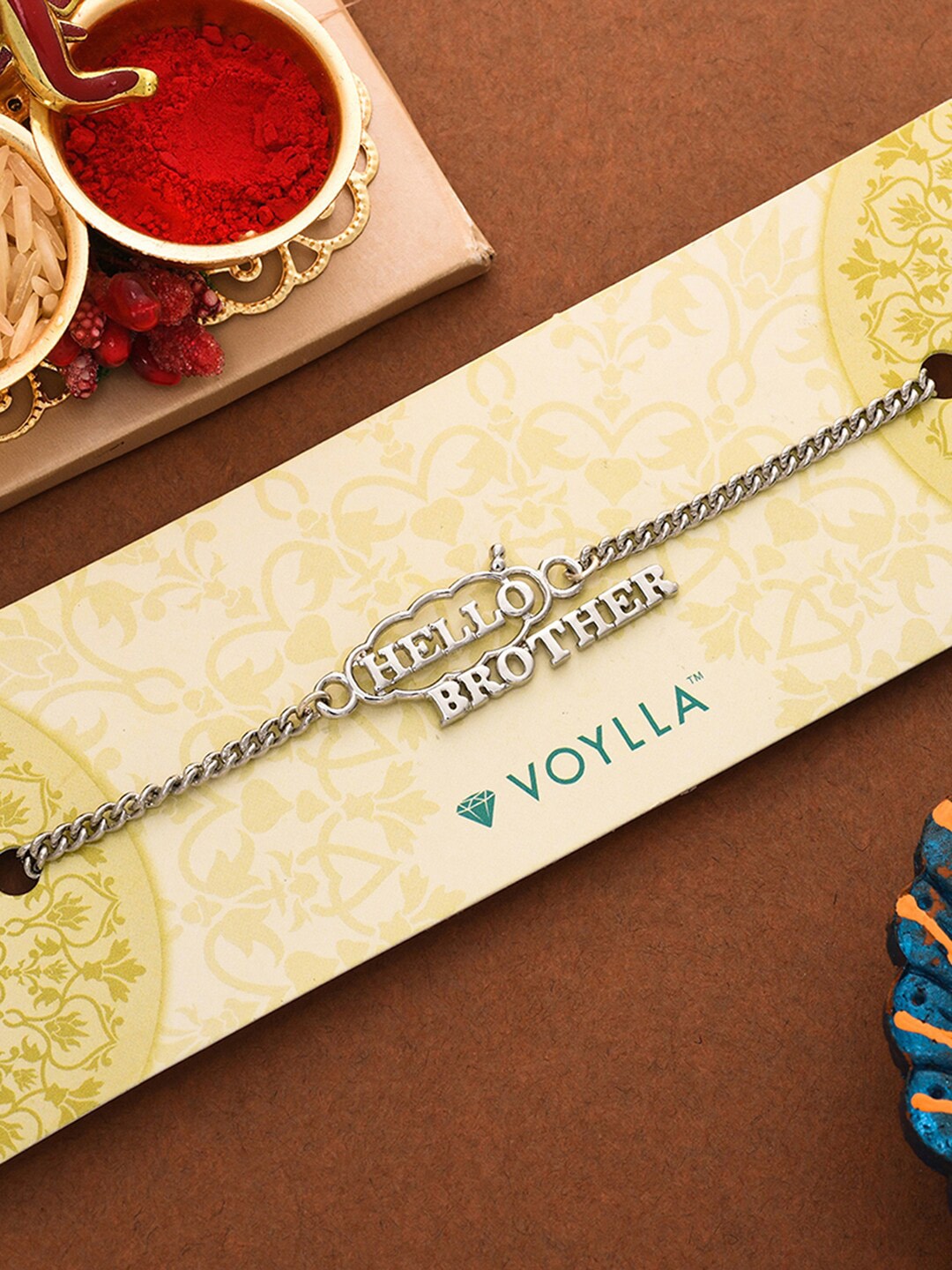 

Dare by Voylla Stylish Hello Brother Rakhi, Silver