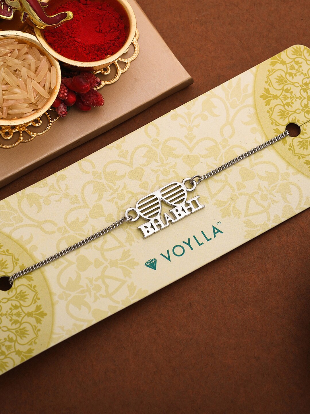 

Voylla Stylish Bracelet Style Bhabhi Rakhi, Silver