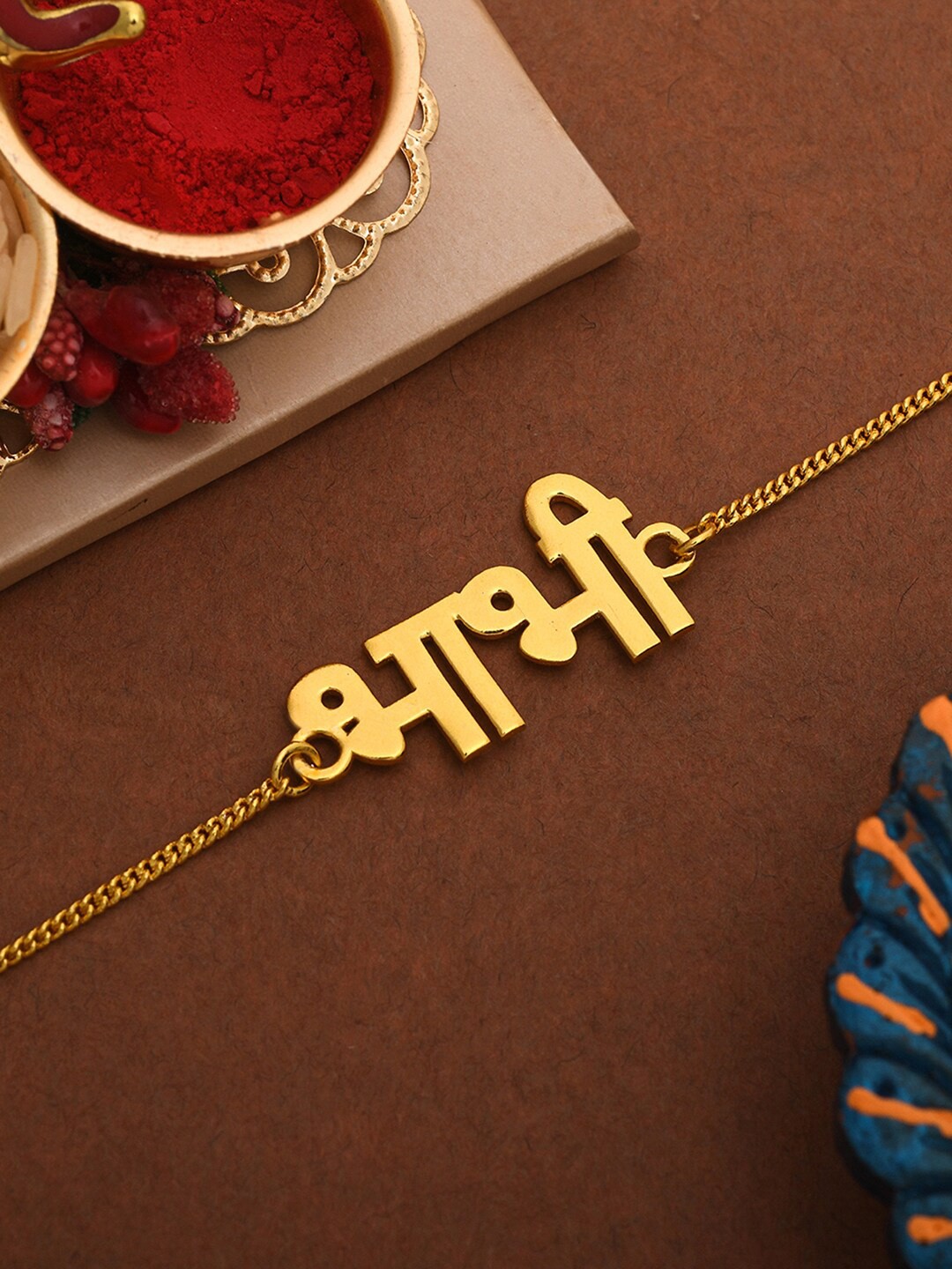 

Voylla Special BraceletStyle Bhabhi Rakhi, Gold