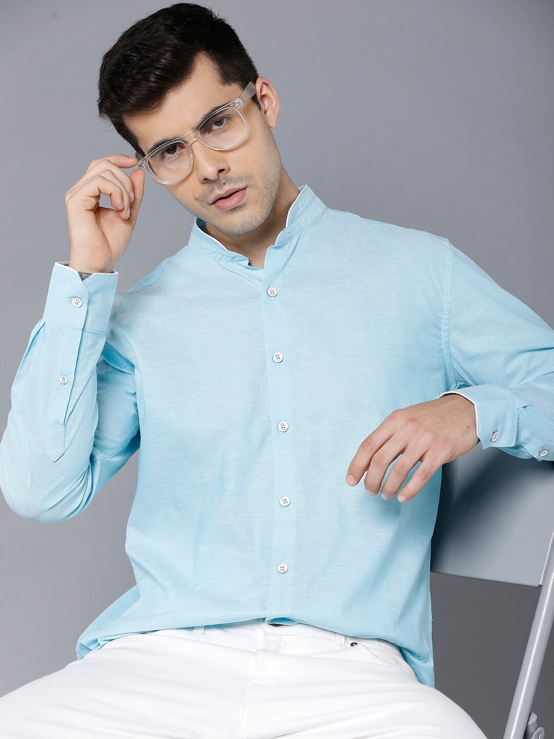 

YOVISH Men Blue Smart Slim Fit Casual Shirt