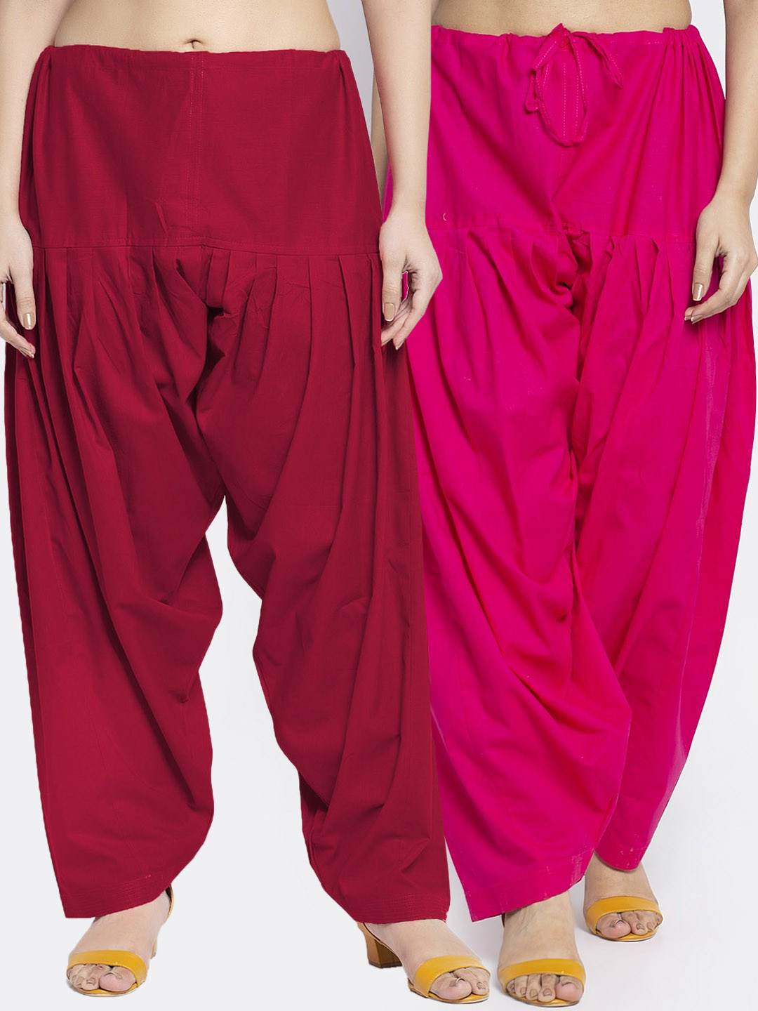 

Jinfo Women Pack Of 2 Solid Pure Cotton Salwar, Pink