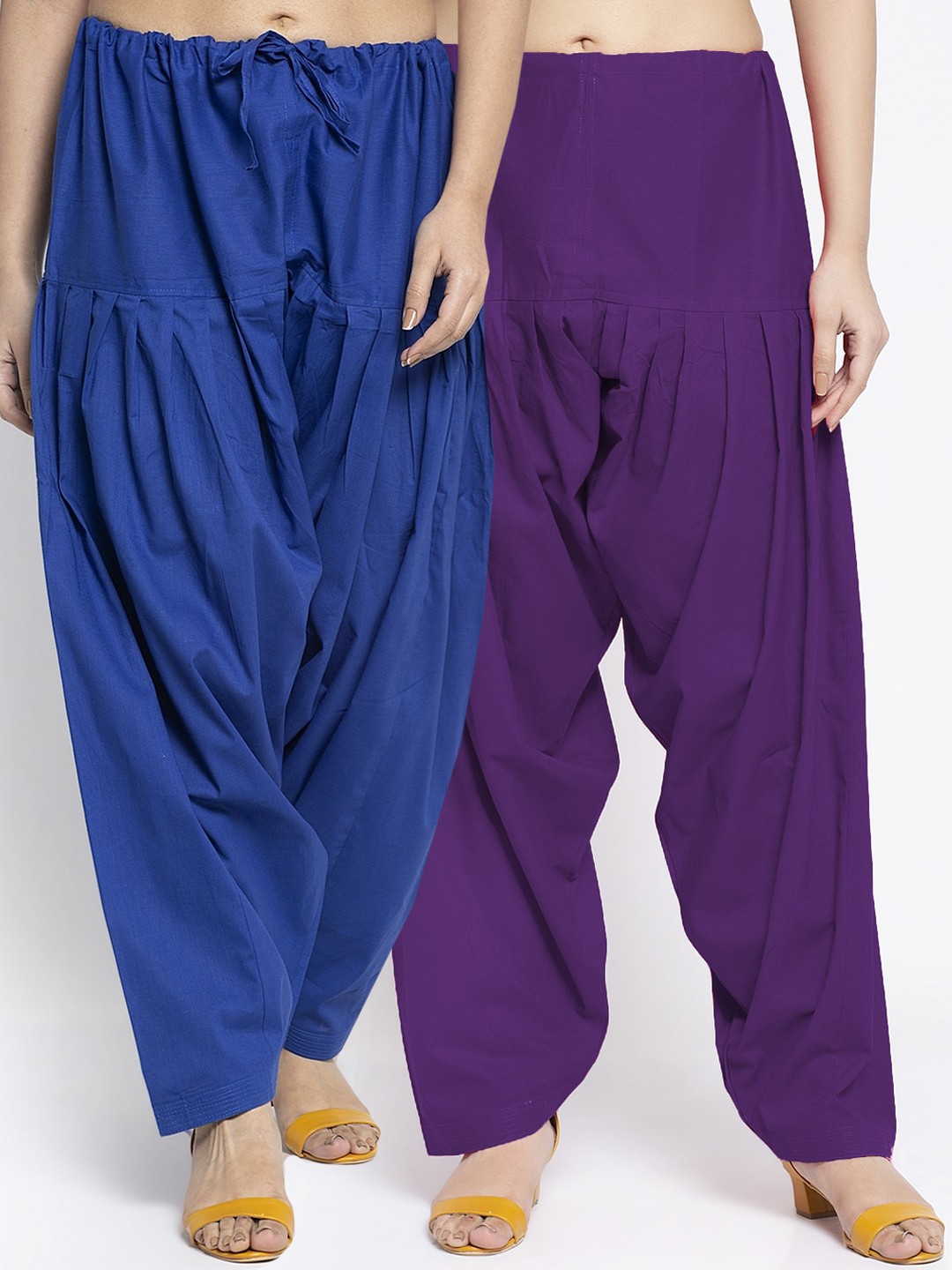 

Jinfo Women Pack Of 2 Solid Cotton Salwar, Blue
