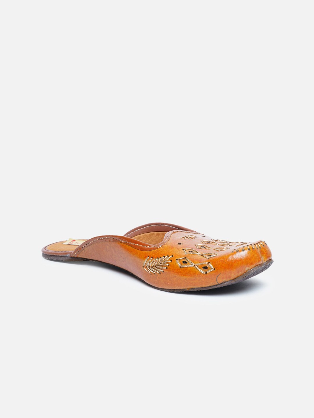 

Ta Chic Women Brown Printed Leather Ethnic Flats