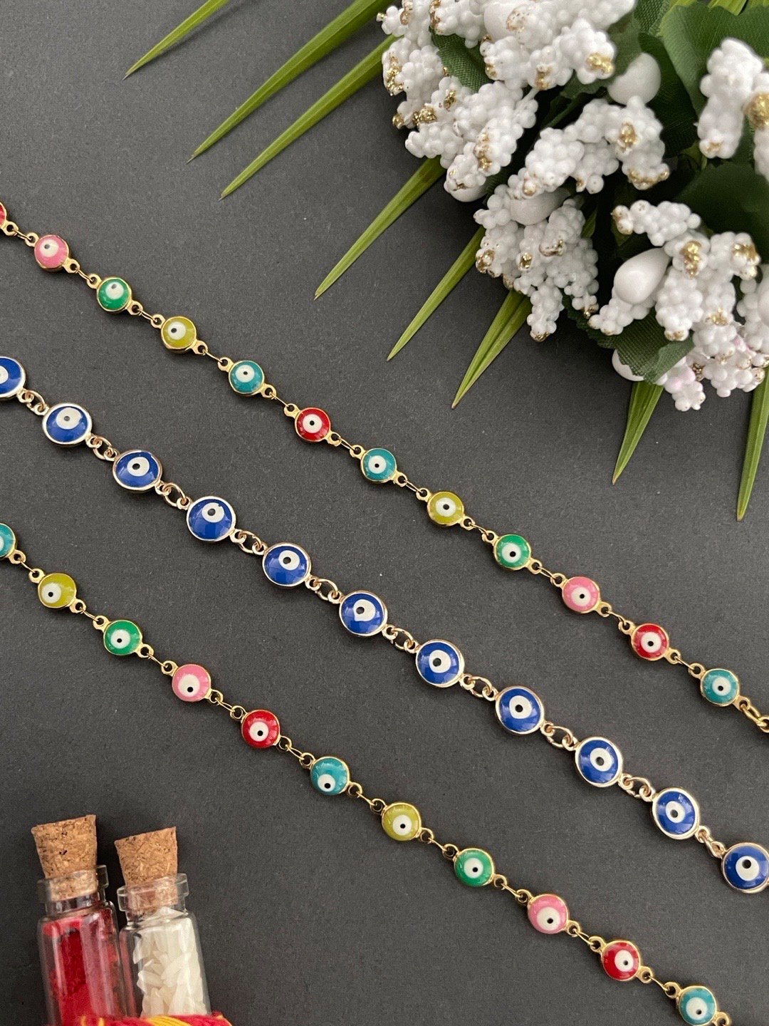 

Digital Dress Room Men Set Of 3 Gold-Toned Designed Bracelet Rakhi