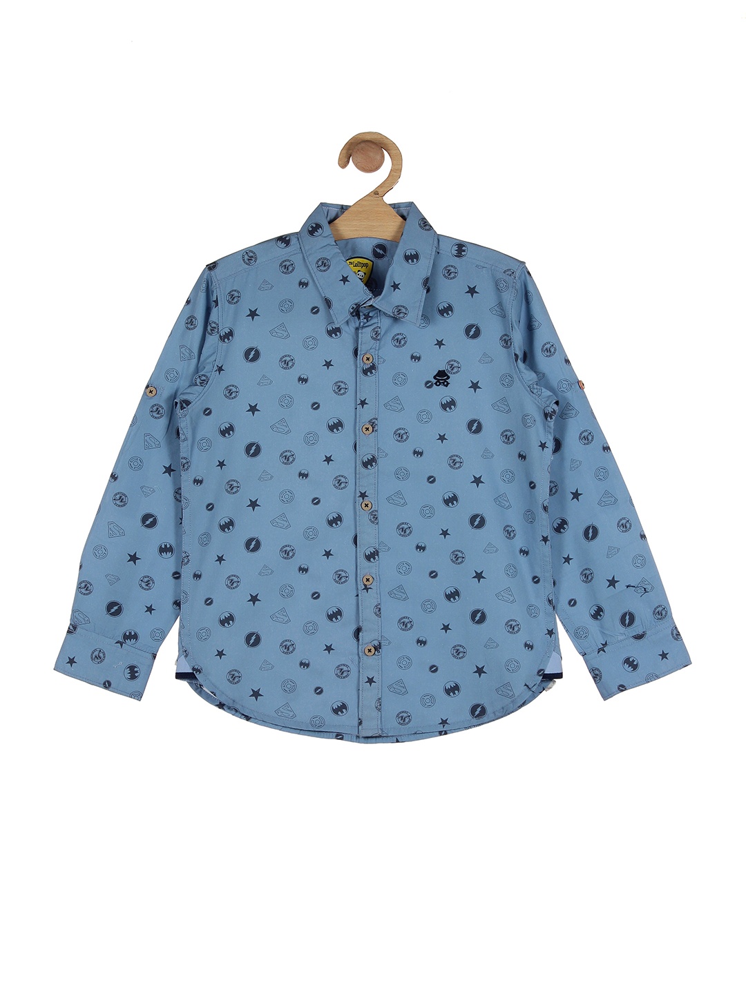 

Lil Lollipop Boys Blue Printed Casual Shirt