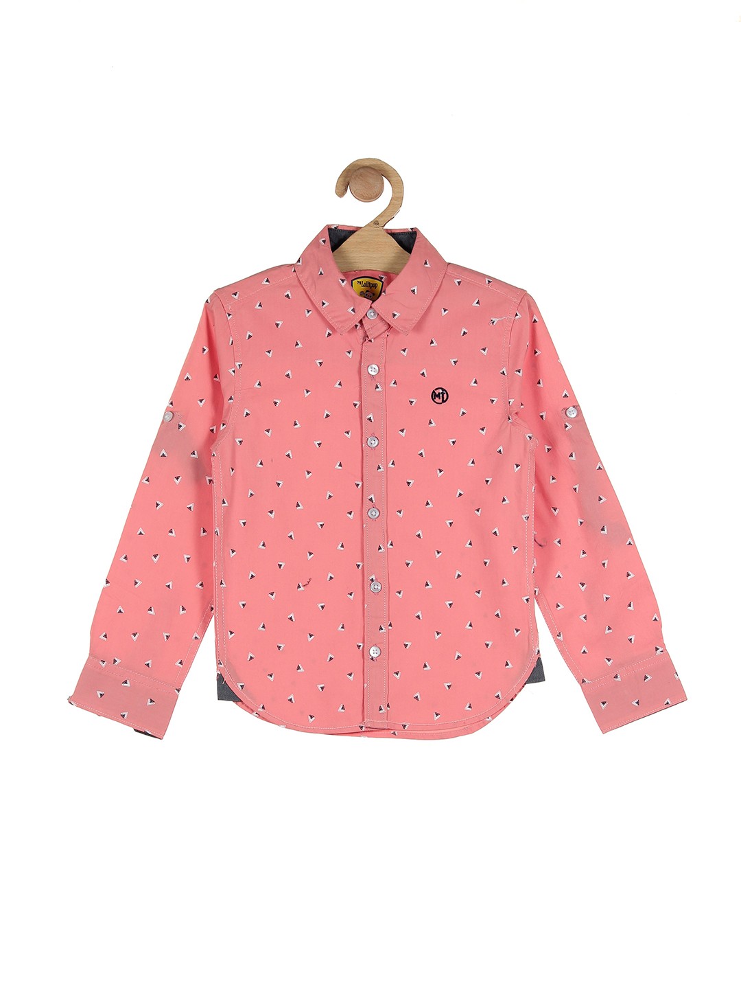 

Lil Lollipop Boys Pink Regular Fit Printed Casual Shirt