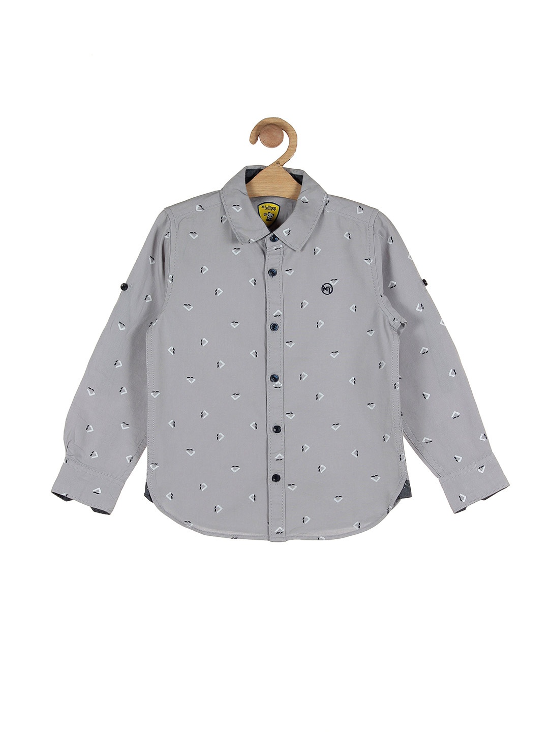 

Lil Lollipop Boys Grey Printed Casual Shirt