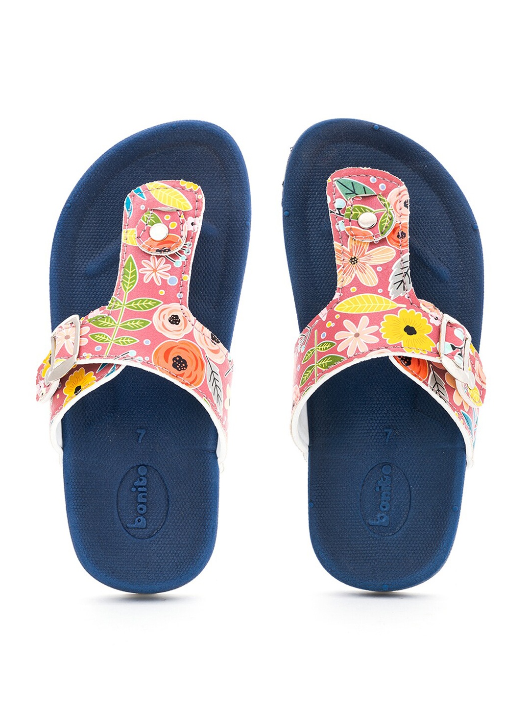 

Khadims Girls Navy Blue & Pink Printed Slip-On