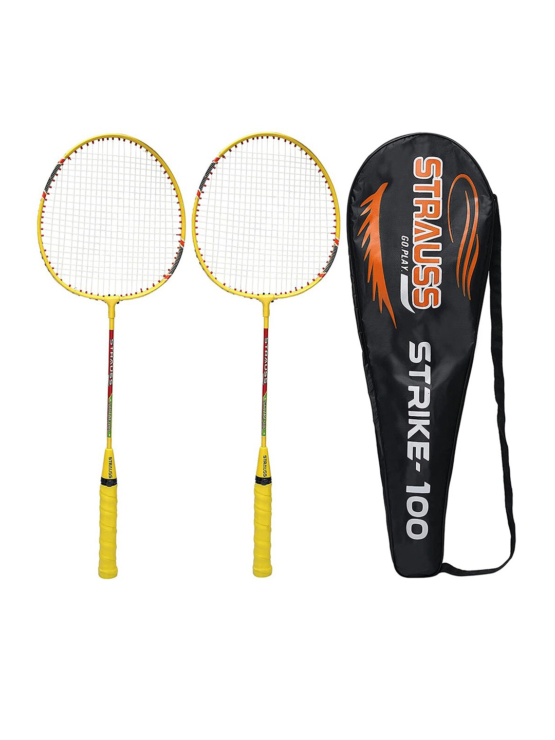 

STRAUSS Kids Set Of 2 Yellow Solid Strike 100 Badminton Racquet