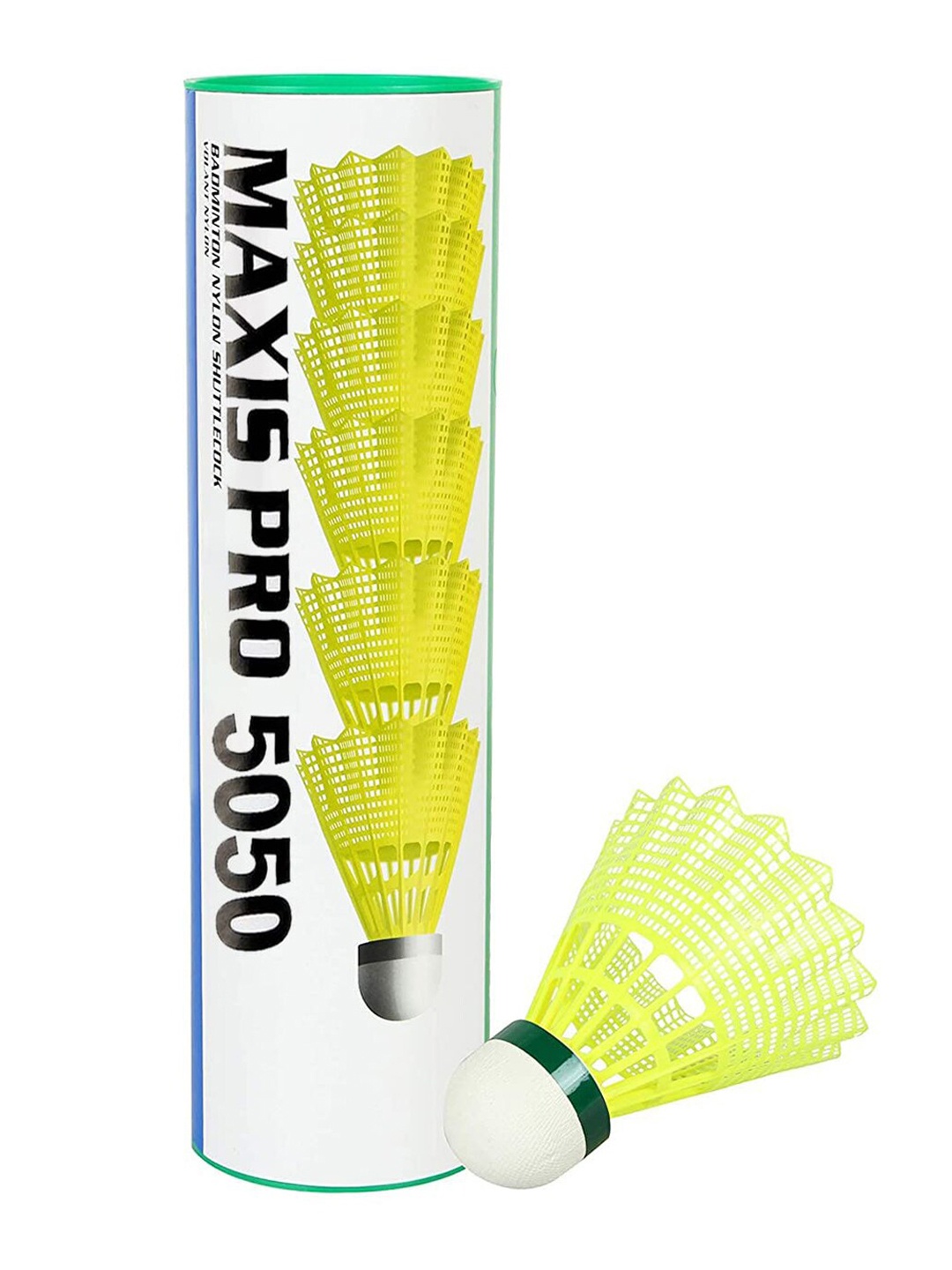 

STRAUSS Set of 6 Green Solid Badminton Shuttlecocks, Yellow