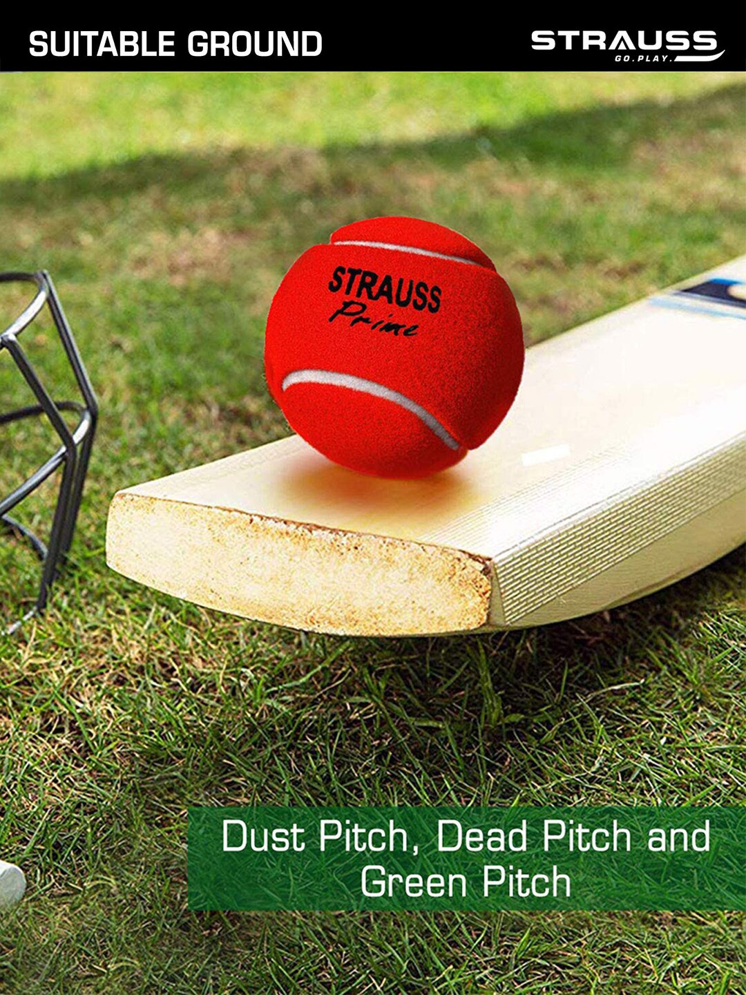 

STRAUSS Set of 3 Red Printed Heavy Weight Tennis Cricket Balls
