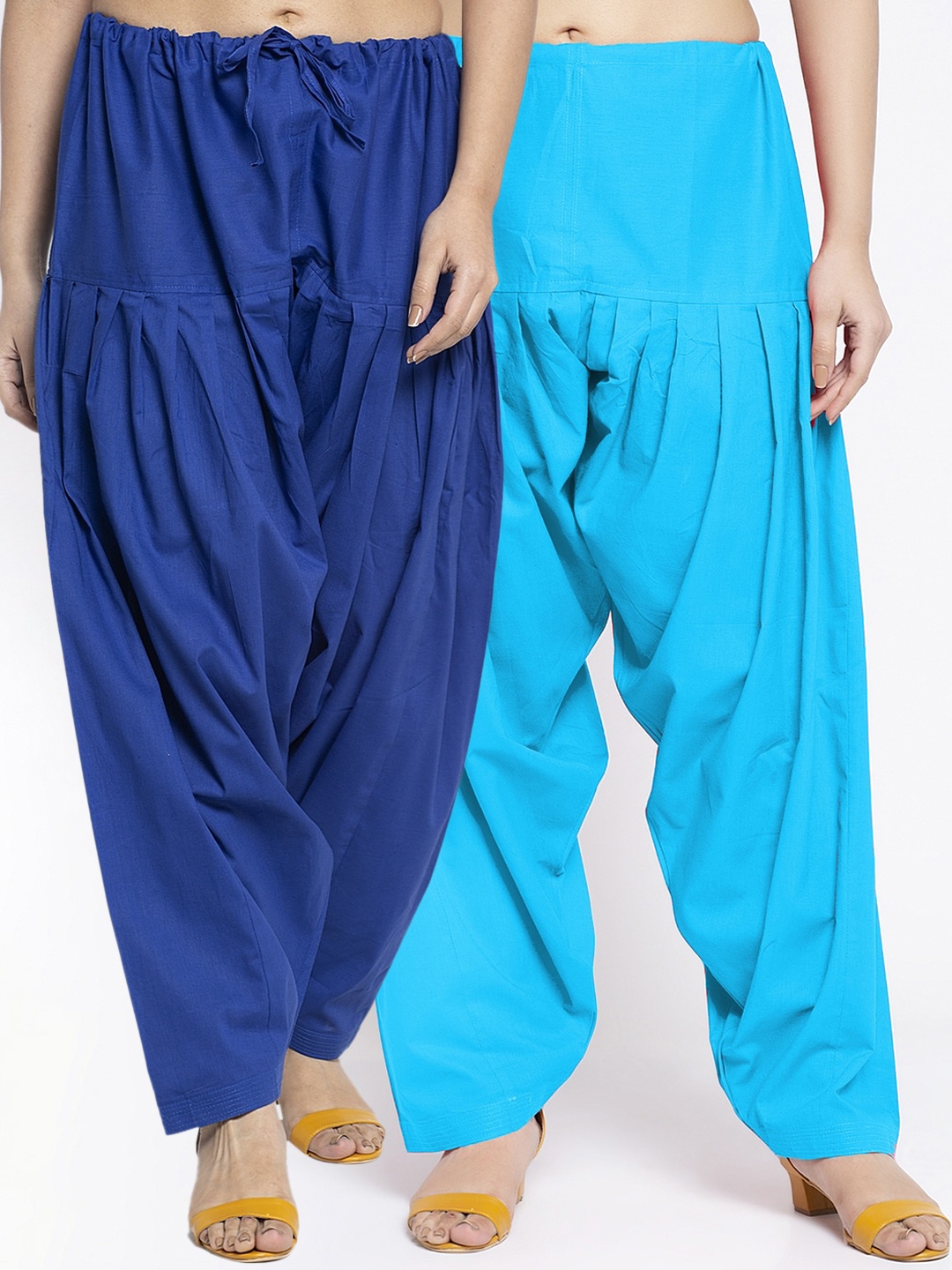 

GRACIT Women Pack Of 2 Blue Solid Loose Fit Cotton Salwars