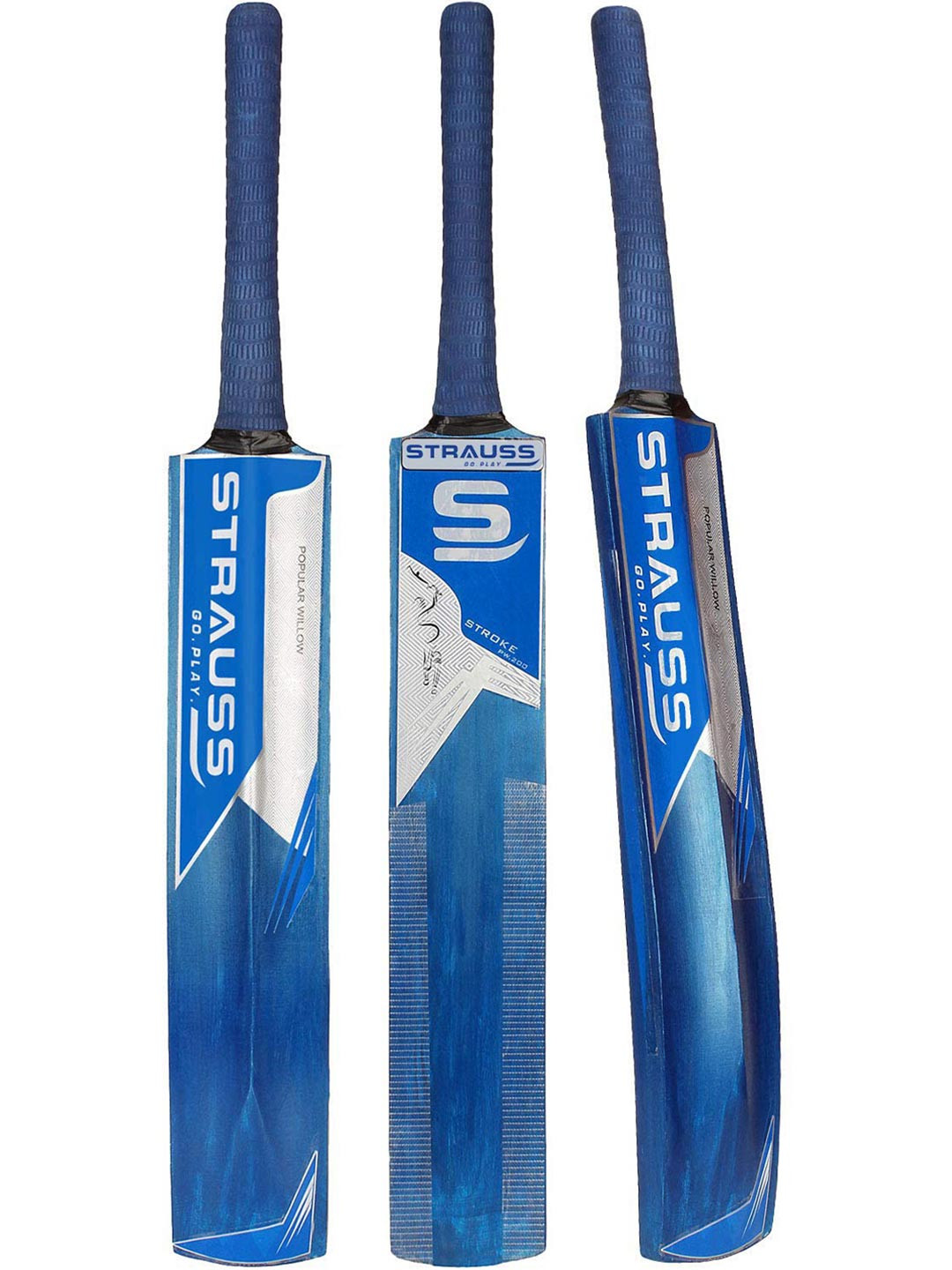 

STRAUSS Kids Navy Blue & Grey Poplar Willow Cricket Bats