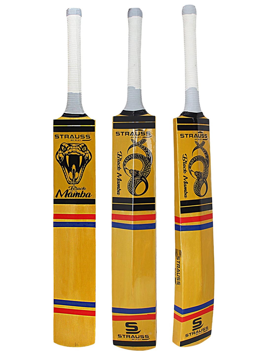 

STRAUSS Yellow & Grey Printed Kashmir Willow Cricket Bats, Mustard