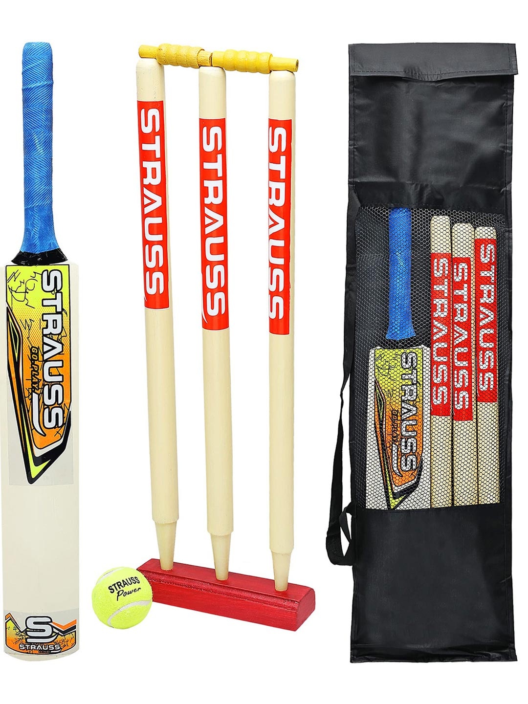 

STRAUSS Kids Beige Willow Wood Cricket Kit