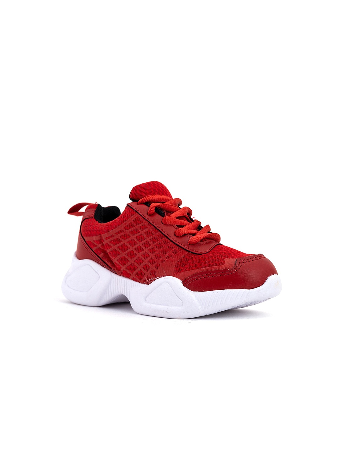 

Khadims Boys Red Textile High-Top Running Non-Marking Shoes