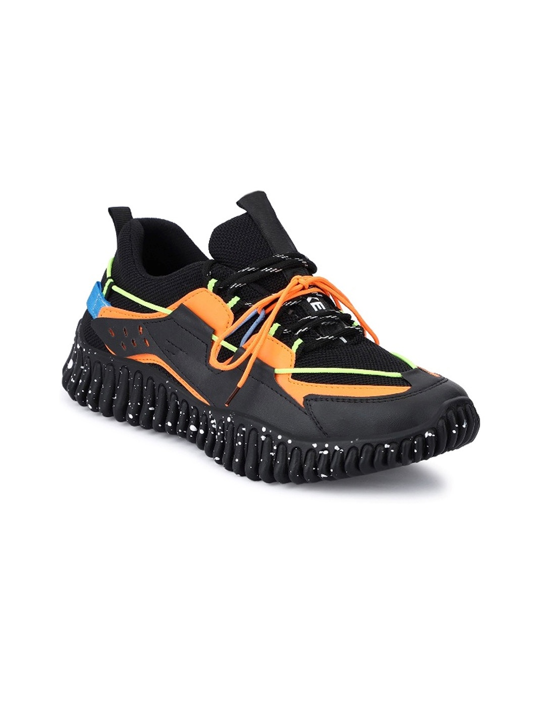 

MANSAMUSA Men Orange Mesh Running Non-Marking Shoes